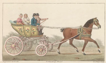 Zaan lekevogn, 1824 En Noord-Hollandsch Speelwagen aan de Zaan / Voiture de plaisance, dite Speelwagen au Zaan (tittel på objekt)
