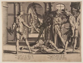Halshugging av den romerske dommeren Papinian, plate 5 fra Thrones of Justice (Thronus Iustitiae)