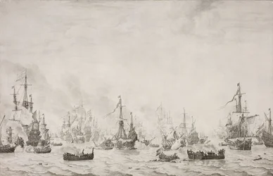 Battle of the Downs The Battle of the Downs mot den spanske armadaen, 21. oktober 1639