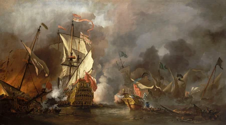 Et engelsk skip i aksjon med Barbary-pirater