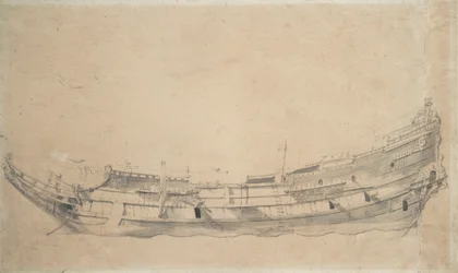 Portrett av en nederlandsk fregatt, ca. 1655 (grafitt, gråvasket)