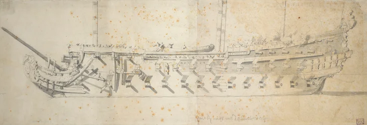 Portrett av «Royal Thérèse» (), et skip med 70 til 80 kanoner bygget som «Paris» i 1670, omdøpt i 1671 og kondemnert i 1690