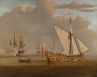 Den engelske yachten «Portsmouth» ligger for anker