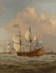 «St. Andrew» til sjøs i en moderat bris, ca. 1673 (olje på lerret)