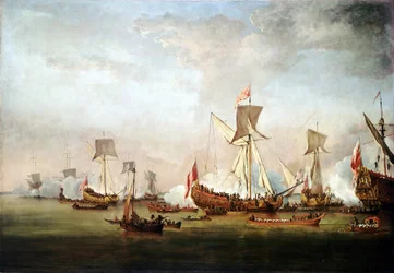 Prins William av Oranien (eller William av England) (1650-1702) og prinsesse Mary II (1662-1694) avreise på bryllupsreise til Holland, 19. november