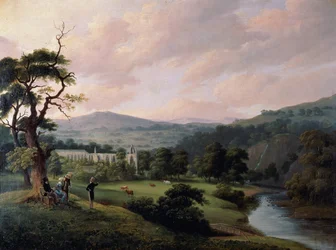 Bolton Abbey fra River Wharfe (akvarell på papir)