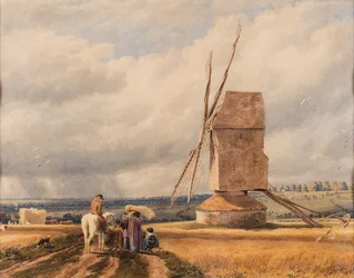 Den gamle møllen, ukjent dato (akvarell på papir)