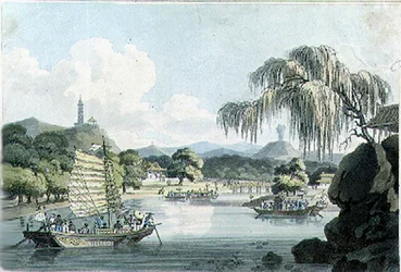 Utsikt på østsiden av Imperial Park ved Gehol, plate 4 fra 