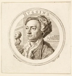 Portrett av William Huggins, pub. 1760 (gravering)