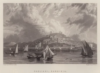 Cagliari, Sardinia (farge litho)