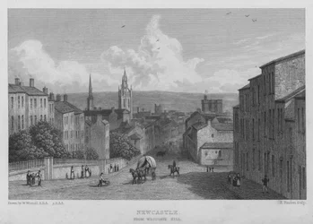 Newcastle, fra Westgate Hill (gravering)