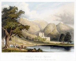 The Fortress of Bowrie i Rajpootana, tegnet av kaptein Charles Auber fra Quarter Master General