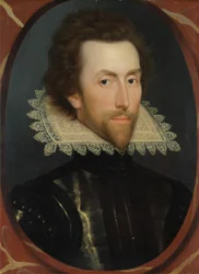 Portrett av Grey Brydges, femte baron Chandos av Sudeley (ca. 1581-1621) ca. 1615 (olje på panel)