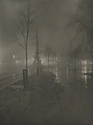Våt natt, Columbus Circle, New York, ca. 1925 (foto)