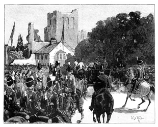 Dronning Victorias ankomst til Kelso, Skottland, 1887.