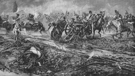 Unionsbrigaden som fanger de franske kanonene ved Waterloo, 1902
