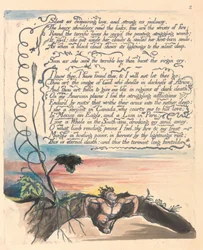 Amerika. A Prophecy, Plate 4, Stille som fortvilet kjærlighet....