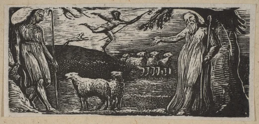 Thenot remonstrates with Colinet, Lightfoot in the Background, fra Thorntons Pastorals o..., 1821.