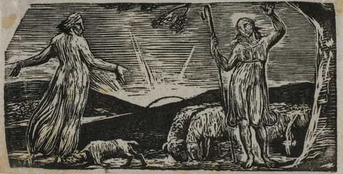 Thenot protesterer med Colinet, fra The Pastorals of Virgil