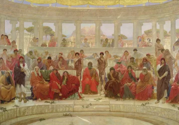 Et publikum i Athen under Agamemnon av Aeschylus, 1884