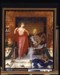 Hera In The House Of Hephaistos (olje på lerret)