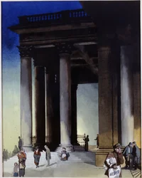 St. Martin in the Fields (akvarell på papir)