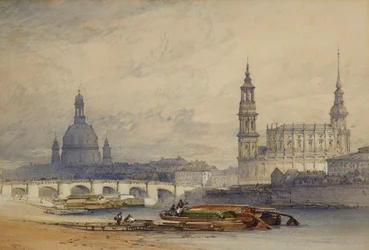 Dresden fra elven Elbe, 1853