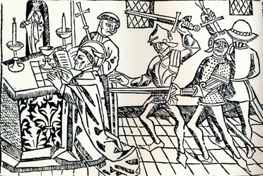 Martyrdøden til St. Thomas av Canterbury, c1484