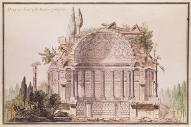 Arkitektonisk tegning for mausoleum for Frederick, Prince of Wales (1707-51), ca. 1751