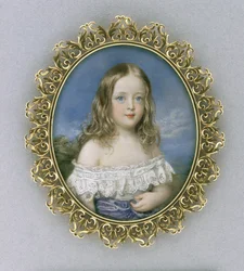 Caroline Holland, ca. 1840 (akvarell på elfenben, forgylt, fløyel, silke og glass)