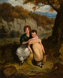 Portrett av Sir Thomas Moncrieffe Bt. og hans søster når barn, ca. 1826 (olje om bord)