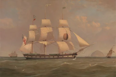 The Black Ball Line Packet Ship 'New York' utenfor Ailsa Craig