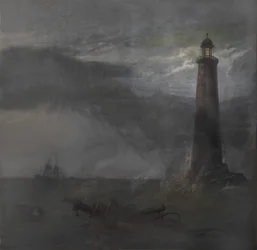 Act drop for The Lighthouse, 1855 (gouache på lerret)
