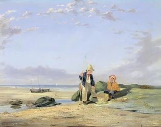 Figurer på en strand (olje på lerret)