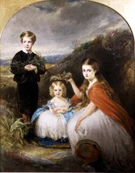 Portrett av Middleton-barna: Jessie Caroline (Colla) (f.1851), Alfred Harold (f.1857) og Alice Edith (f.1861) 1864
