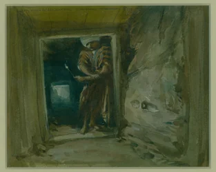 Galleri under Golden Gateway, Jerusalem, 1871 (wc og blyant på papir)