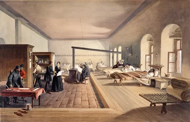 En av avdelingene ved sykehuset i Scutari, fra «The Seat of War in the East - Second Series», utgitt av Colnaghi and Co., 1856