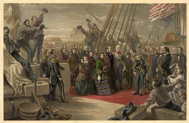 Dronning Victoria på besøk hos HMS Resolute, 16. desember 1856, publisert 1859