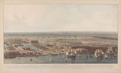 Utsikt over handelsdokkene ved Rotherhithe