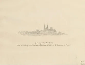 Lichfield Cathedral - South West View: blyanttegning, og [?1600-tallet] (tegning)