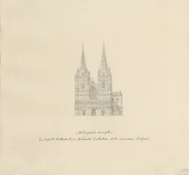 Lichfield Cathedral - West Front: pennetegning, nd [slutt på 1600-tallet] (tegning)