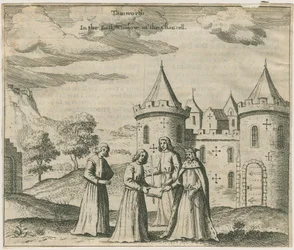 Tamworth Castle - Vindusglass: gravering og [?1600-tallet] (trykk)