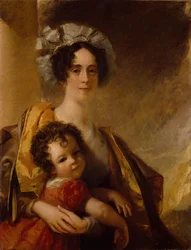 Mrs John Clerk Maxwell født Frances Cay og hennes sønn James, 1833.
