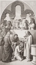 Dåpen til kong Ethelbert (ca. 552-616) av Kent av St. Augustine på Canterbury i 597, fra 
