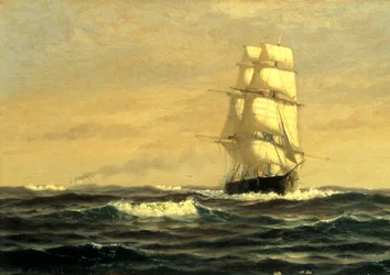 Nava cu pânze--în largul coastei Maine, 1876. norvegian