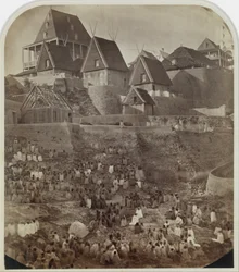 Utsikt over Antsahatsiroa, Madagaskar, 1862-65.