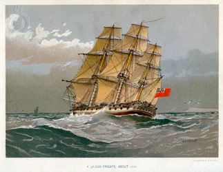 En Royal Navy 38 kanonfregatt, c1770 c1890-c1893