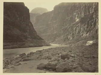 Colorado River, Mouth of Kanab Wash, Looking West, 1872.