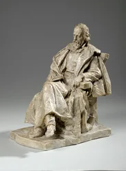 Maquette for Alfred, Lord Tennyson sittende ved Trinity College, Cambridge, ca. 1909 (gips)