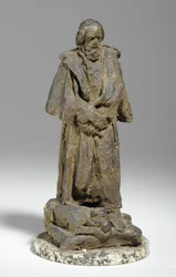 Maquette for Alfred, Lord Tennyson sittende ved Trinity College, Cambridge, ca. 1909 (gips)